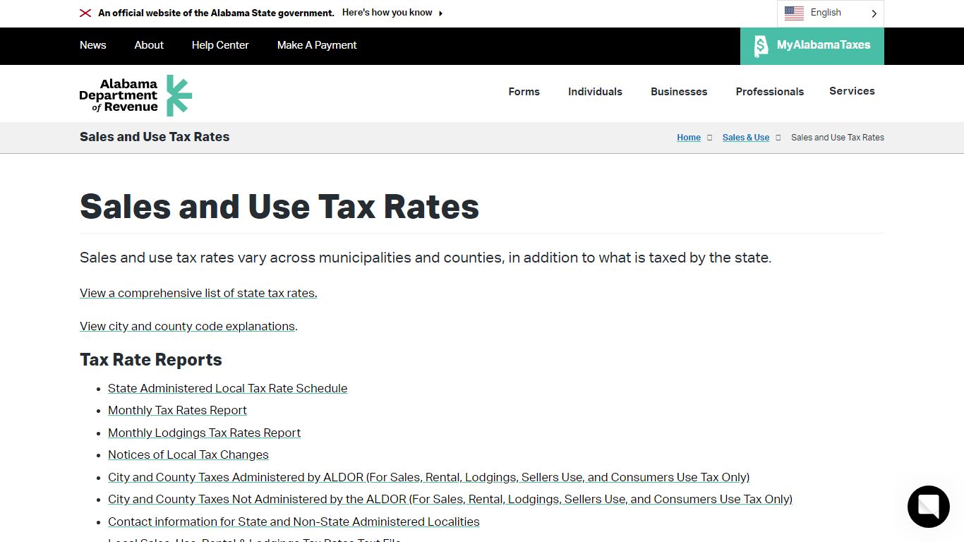 Sales and Use Tax Rates - Alabama Department of Revenue
